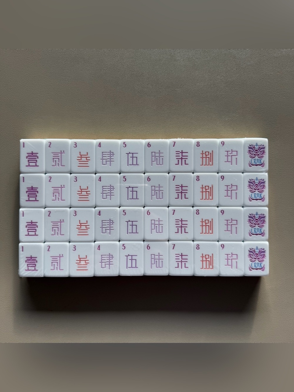 Mahjong Tile Set with Multicolor Floral and Letter Accents - Picture 2 of 8